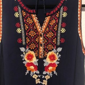 Tassel Detail Navy Top